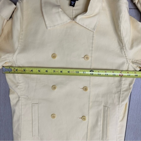 Eileen Fisher Double Breasted Jacket With Pockets Light Yellow Size PS NWT - Picture 7 of 8